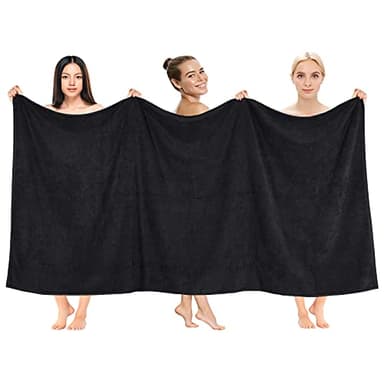 Cotton Paradise 100% Cotton 40x80 Oversized Bath Sheet, Extra Large Turkish Bath Towels for Bathroom, Black Bathsheet - Image 1