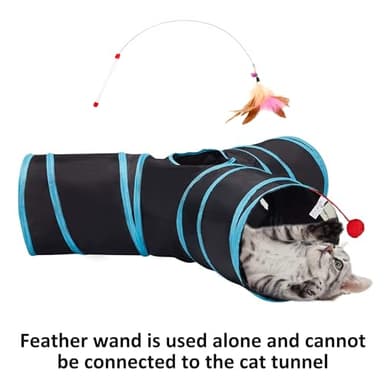 Tempcore Pet Cat Tunnel Tube Cat Toys 3 Way Collapsible, Tunnels for Indoor Cats，Kitty Bored Peek Hole Toy Ball Cat, Puppy, Kitty, Kitten, Rabbit - Image 2
