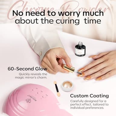 modelones Gel Top Coat for Chrome Nail Powder, Clear Mirror Shiny Chrome Top coat No Wipe Long Lasting Soak Off Nail Lamp High Gloss Chrome Top Coat Gel Nail Polish for Home DIY and Nail Salon - Image 9