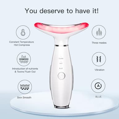 3-in-1 Beauty Massager for Face and Neck, Based on Triple Action LED, Thermal, and Vibration Technologies for Skin Care,Improve,Firm,Tightening and Smooth - Image 5