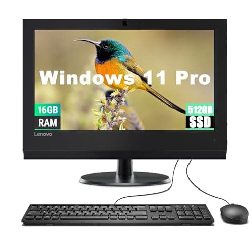 Lenovo Thinkcentre All in One V310z Desktop PC, V310z AIO Computer, Intel Core 7th Gen, 16GB RAM, 512GB SSD, RGB Keyboard, Windows 11 Pro (renewed) - Image 1