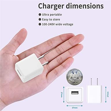[Apple MFi Certified] iPhone Charger, 2Pack Lightning Cable Apple Charging Cords &Fast Quick USB Wall Charger Travel Block Plug Adapter for iPhone 14/13/12/11 Pro/11/10/XS MAX/XR/8/7/6s/6 Plus - Image 2