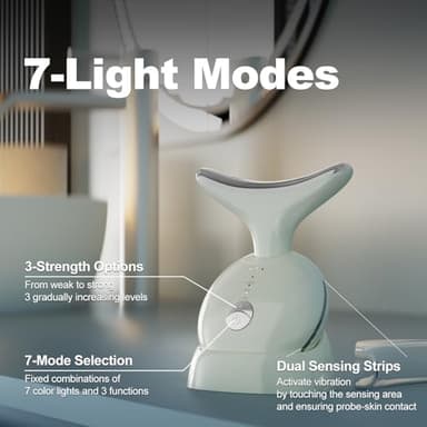 7 in 1 Face Massager Tool, Red Light Therapy for Face and Neck, Portable Face Lift Device, Neck Massager for Double Chin Reducer - Image 7