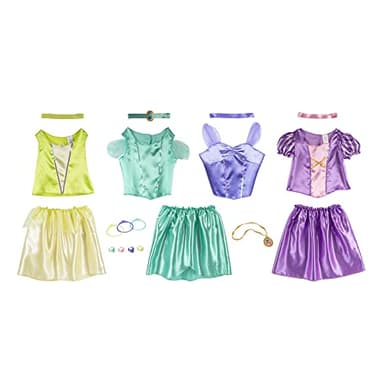 Disney Princess Dress Up Trunk – 21-Piece Deluxe Costume Set Featuring Ariel, Jasmine, Tiana & Rapunzel Outfits with Accessories & Storage Trunk – Amazon Exclusive - Image 5