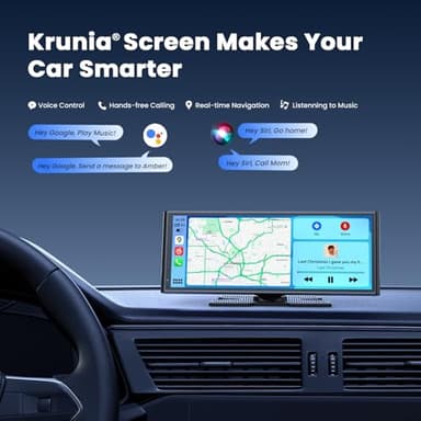 krunia 9.26" Wireless Portable Car Play Screen for Apple CarPlay & Android Auto, OTA Updates, Backup Camera, Mirror Link, 5.0 Bluetooth, Voice Control, GPS Navigation, FM - Image 3