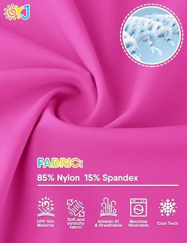 Girls Swim Shirt Long Sleeve Rash Guard for Toddler Kids UPF+ 50 Rashguard Sun Protection Surfing Swim Wear Girls Bathing Shirt 4T Rose Pink - Image 5