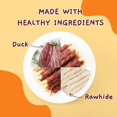 Jungle Calling Dog Treats, Duck Breast Wrapped Rawhide Sticks for Dogs, Grain-Free Natural Chewy Treats Picky Dogs, Puppy Chews Snacks,10.6 oz - Image 2