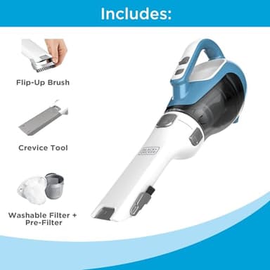 BLACK+DECKER dustbuster AdvancedClean Cordless Handheld Vacuum, Compact Home and Car Vacuum with Crevice Tool (CHV1410L) - Image 2