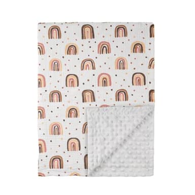 Soarwg Kids Baby Blanket Unisex Newborn, Super Soft Nursery Minky Blankets with Muslin Cotton for Boys Girls, Toddler Baby Nursery Bed Blanket Shower Gifts, 30 x 40 Inch - Image 1