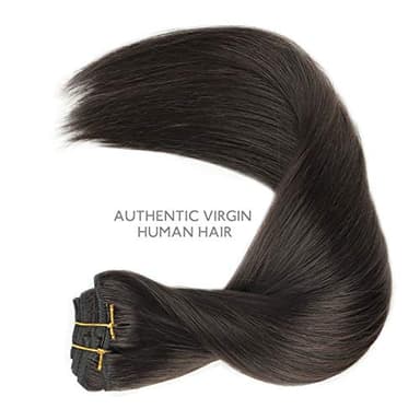 WENNALIFE Clip in Hair Extensions, 150g 24 Inch 9pcs Dark Brown Human Hair Extensions Thicker Clip in Hair Extensions Real Human Hair Clip Set Double Weft - Image 6
