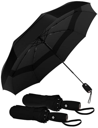 Repel Umbrella Windproof Travel Umbrellas for Rain - Easy Auto Open Close, Durable & Compact Umbrella, Strong Fiberglass Frame, Waterproof Canopy - Backpack, Purse, Portable Umbrella for Travel, 2 Pack - Image 1