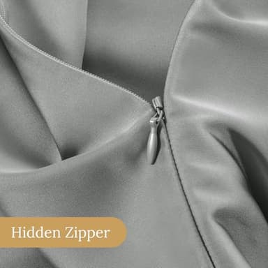 INFIIXSO Mulberry Silk Pillowcase for Hair and Skin, Silk Pillow Cases Standard Size with Hidden Zipper 20x26 Inches, Ultra Smooth and Soft Cooling Pillow Cases for Hot Sleepers(Grey, 1 Pack) - Image 5