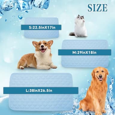 dgdgbaby Cooling Mat for Dogs Thicken Pad for Cats,Rabbit&Medium,Large Dogs Internal Arc-Chill Cool Fiber Dog Cooling Mat Non-Slip Washable Summer Pet Outdoor Bed - Image 4