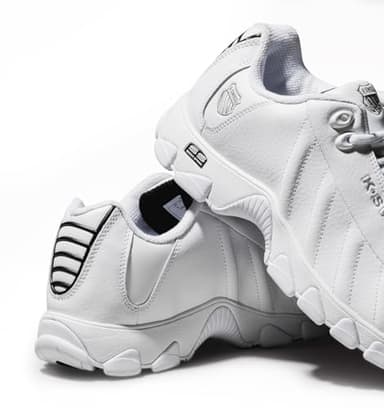 K-Swiss Men's ST329 CMF Sneaker, White/Black/Silver, 8.5 XW - Image 6