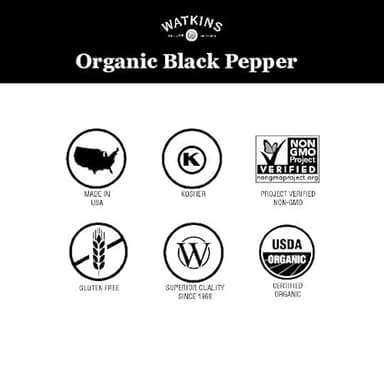 Watkins Gourmet Organic Spice Jar, Whole Black Peppercorns, Non-GMO, Kosher, 2.6 oz. Bottle, 1-Pack - Image 5