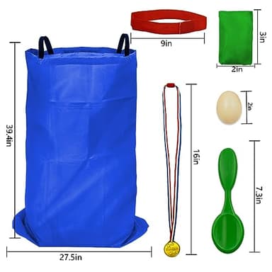 Potato Sack Race Bags - 32PCS Outdoor Games Sack Race Bags for Adults and Kids,3 Legged Race Bands,Egg Spoon Relay Race,Bean Bag Toss,Party Games for Kids,Field Day Games for Adults - Image 5