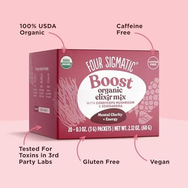 Cordyceps Mushroom Elixir by Four Sigmatic | Coffee Alternative with Organic Cordyceps Mushroom Powder, Rose Hips & Schisandra | Support Energy & Athletic Performance, Keto & Portable | Pack of 20 - Image 5