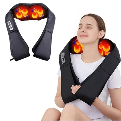 GVFYTD Shiatsu Neck and Shoulder Massager for Pain Relief – Deep Tissue Kneading Electric Neck Massager with Heat for Back, Shoulder, and Muscle Relaxation – Office, Home & Car Use - Image 1