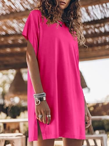 ANRABESS Women’s Summer T Shirt Dress 2025 Beach Vacation Travel Outfits Casual Simple Soft Mini Sundress Cover Up Clothes - Image 4