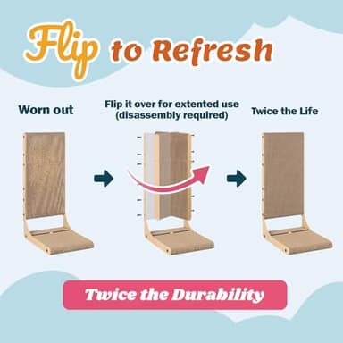 Zakkart 2-Pack Cat Scratching Board, 25.6'' Tall Cardboard L Shape Vertical Cat Scratchers for Indoor Cats, Cat Scratching Post for Wall and Couch, Large - Image 3