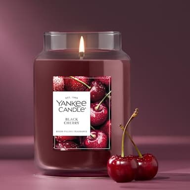 Yankee Candle Black Cherry Scented Candle, 22oz Large Jar with up to 150 Hour Burn Time, Giftable - Image 4