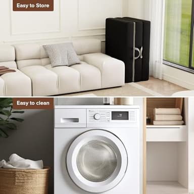 ROXGOX Memory Foam Trifold Mattress - Twin Portable Floor Bed 4 Inch, Foldable Mat with Washable Cover, Handle & Non-Slip Bottom, for RV, Travel, Camping, Yoga, 75"x38"x4" - Image 7