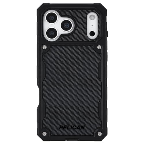 Pelican Shield iPhone 17 Pro Max Case [Compatible with MagSafe] Rugged Phone Case w/ 24ft Military-Grade Drop Protection - Heavy Duty Phone Cover w/Belt Clip Holster for iPhone 17 Pro Max - Carbon - Image 1