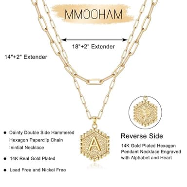 M MOOHAM Layered Initial Necklaces for Women - Cute Letter Initial Z Necklace Choker Necklace Dainty Layered Necklaces for Women - Image 6