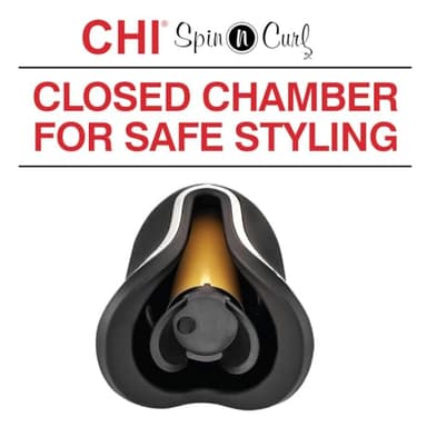 CHI Spin N Curl, Curling Iron For Healthy & Shiny Effortless Curls & Waves, Provides Preset Temperature Settings For Each Hair Texture, Onyx Black - Image 3