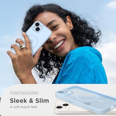 CAPRARO Magnetic for iPhone 14 Case, [Compatible with MagSafe] [Full Camera Protection] Shockproof Protective Slim Translucent Matte Phone Case for iPhone 14 6.1'', Light Blue - Image 7