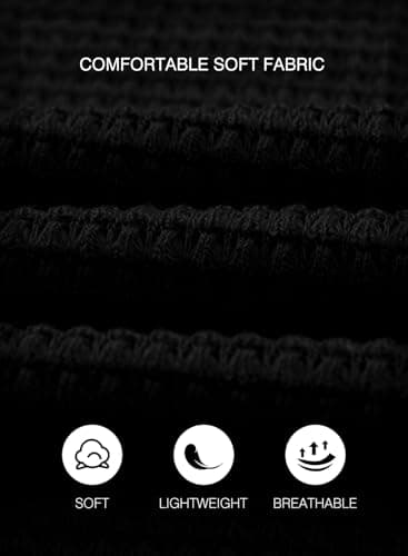 SHEWIN Womens Shirts Casual Crewneck Short Sleeve Shirts Waffle Knit Lightweight Cute Crochet Tops for Women Blouses Black Large - Image 7