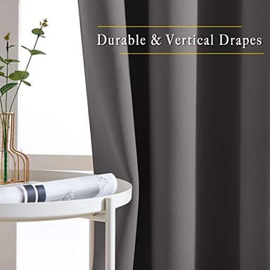 NICETOWN Grey Blackout Curtains & Drapes for Doorway - Grommet Privacy Door Curtains Noise Reducing Thermal Insulated Window Treatments for Bedroom/Living Room (2 Panels, W52 x L78) - Image 4