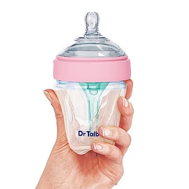 Dr. Talbot's Silicone Anti-Colic Bottle - Self-Sterilizing Baby Bottle for Newborns - 5 oz - Pink - Image 2