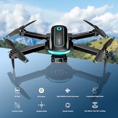 Drone with Camera, Drones for Adults and Beginners, 1080P HD FPV Foldable Mini Drones for Kids, with 2 Batteries, Carrying Case, Trajectory Flight, Gravity Control, One-Key Takeoff/Landing, 360° Flip, Toys for Gift - Image 2