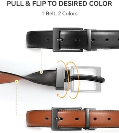 CHAOREN Reversible Belt Men 1 Piece - 1.25" Leather Dress Belt - Trim to Fit for Elegant Style - Image 4