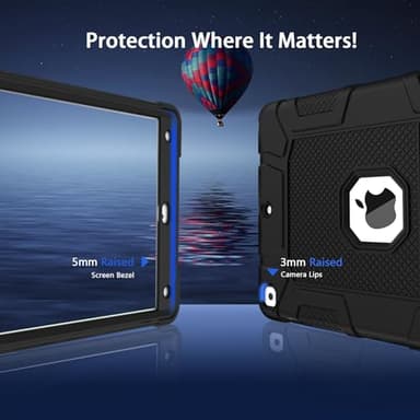 Rantice iPad 6th Generation Cases , 5th Case , Air 2 9.7 Shockproof Rugged Drop Protection Cover Built with Kickstand for 9.7'' A1893/A1954/A1822/A1823 (Black) - Image 4