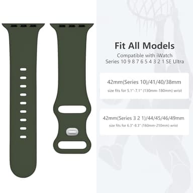 Lenrao Compatible with Apple Watch Bands for Men,Sport Silicone Band Compatible with Apple Watch Bands 44mm 45mm 46mm 42mm 49mm/for iWatch Bands for Men/Watch Series 11/10/9/8/7/6/5/4/3/2/1 SE Ultra - Image 9