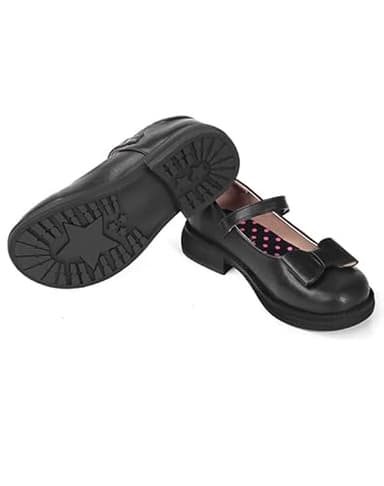 ADAMUMU Maryjane Kids School Uniform Shoes - Black Ballet Flats, Round Toe Dress Flats, Comfortable Slip-on, Velcro Closure - Image 3
