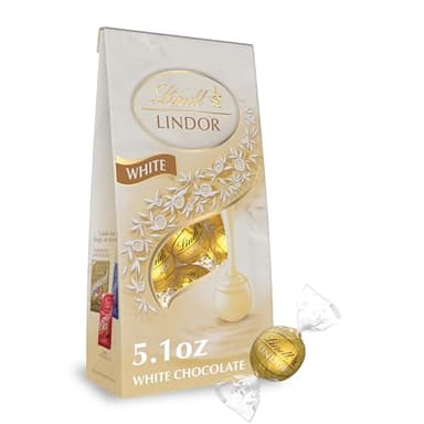 Lindt LINDOR White Chocolate Truffles, White Chocolate Candy with Smooth, Melting Truffle Center, Great for Gift Giving, 5.1 oz. Bag (6 Pack) - Image 1