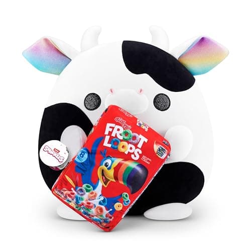 Snackles (Froot Loops) Cow Super Sized 14 inch Plush by ZURU, Ultra Soft Plush, Collectible Plush with Real Licensed Brands, Stuffed Animal - Image 1