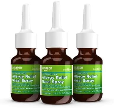 Amazon Basic Care 24-Hour Allergy Relief Nasal Spray, Fluticasone Propionate (Glucocorticoid) 50 mcg, Full Prescription Strength, Non-Drowsy, 0.62 fl oz (Pack of 3 - Image 8