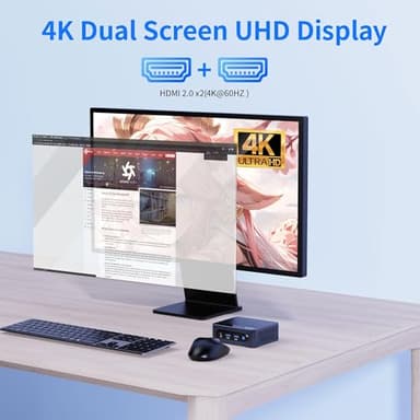 Mini PC with Intel 12th Gen N100 (Up to 3.4GHz) 16GB DDR4/512GB M.2 SSD, Expandable Storage, Dual 4K HDMI, 4X USB 3.2, WiFi 5 & Gigabit LAN,Compact Desktop Computer for Home Office, Gaming, Streaming - Image 4