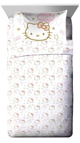 Jay Franco Hello Kitty Twin Comforter Set - 5 Piece Bedding Includes Sheet Set & Pillow Covers - Super Soft Pink Bedding - Image 6