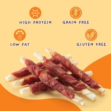 Jungle Calling Dog Treats, Duck Breast Wrapped Rawhide Sticks for Dogs, Grain-Free Natural Chewy Treats Picky Dogs, Puppy Chews Snacks,10.6 oz - Image 4