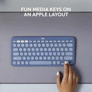 Logitech K380 Multi-Device Bluetooth Keyboard for Mac, Blueberry (Renewed) - Image 2