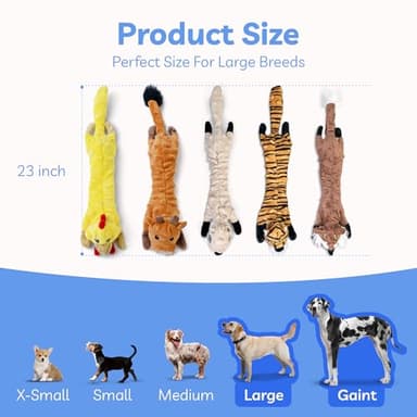 SHARLOVY Dog Squeaky Toys 5 Pack, Bubble Plush Puppy Teething Pet Toys, Crinkle No Stuffing Animals Dog Toy, Doggies Chew for Large Small Medium Breeds - Image 7