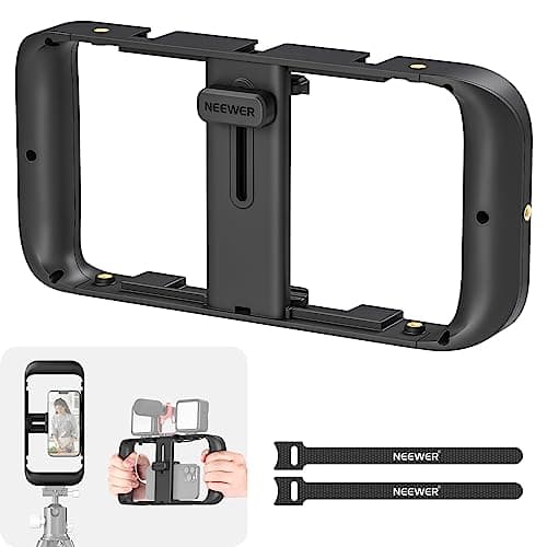 NEEWER Mobile Phone Video Rig, Mobile Phone Grip Stabiliser Cage with Cold Shoe and 1/4 Inch Thread, Video Recording Film Rig, Compatible with iPhone 16 15 Pro Max Plus 14 13 Mini X XS Max XR - Image 1