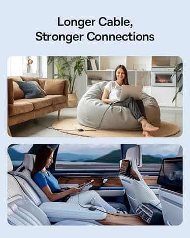 Baseus USB C to USB C Cable, 100W 6.6ft Retractable USB C Fast Charging Cable, 7-Stage Length Preset Retractable Charger Cord for iPhone 16 15 Pro Plus Pro Max, MacBook, iPad Pro, Samsung S24/S23 - Image 5