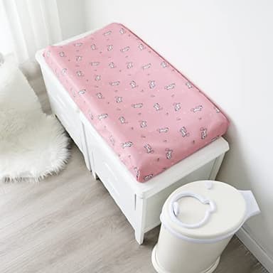 Changing Pad Cover for Girls 2 Pack, Comfy & Breathable Changing Table Cover for 32''x16" Changing Table Pads, Diaper Changing Pad Cover, Pink - Image 7