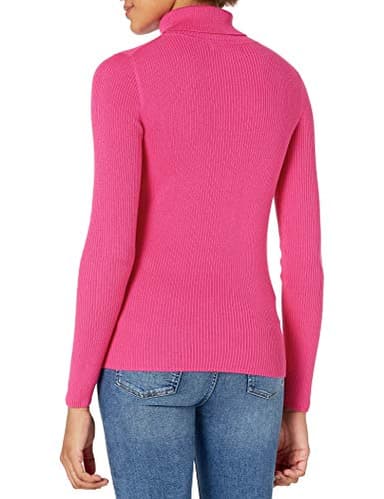 Amazon Essentials Women's Slim-Fit Lightweight Long-Sleeve Turtleneck Sweater, Bright Pink, Medium - Image 2